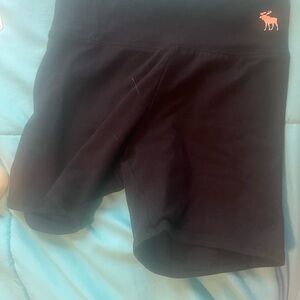 Abercrombie Kids Black Shorts with Pink Logo